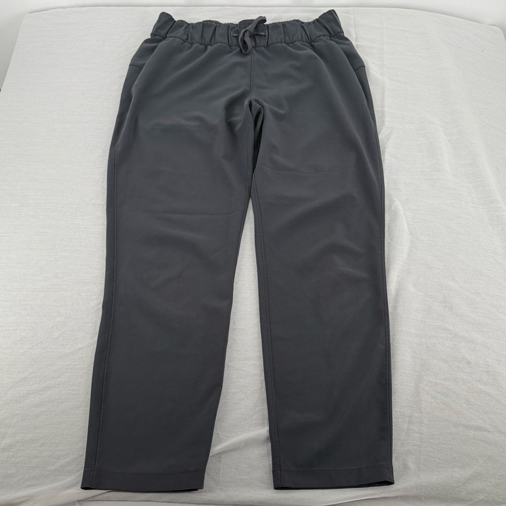 Lululemon Pants Wm 6 On the Fly Dark Gray Drawstring Athleisure *Flaw